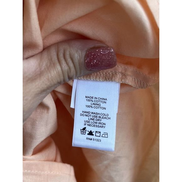 1 State Cotton Eyelet Embroidered Dress - Size Small - Peach/ Pink - Picture 10 of 10